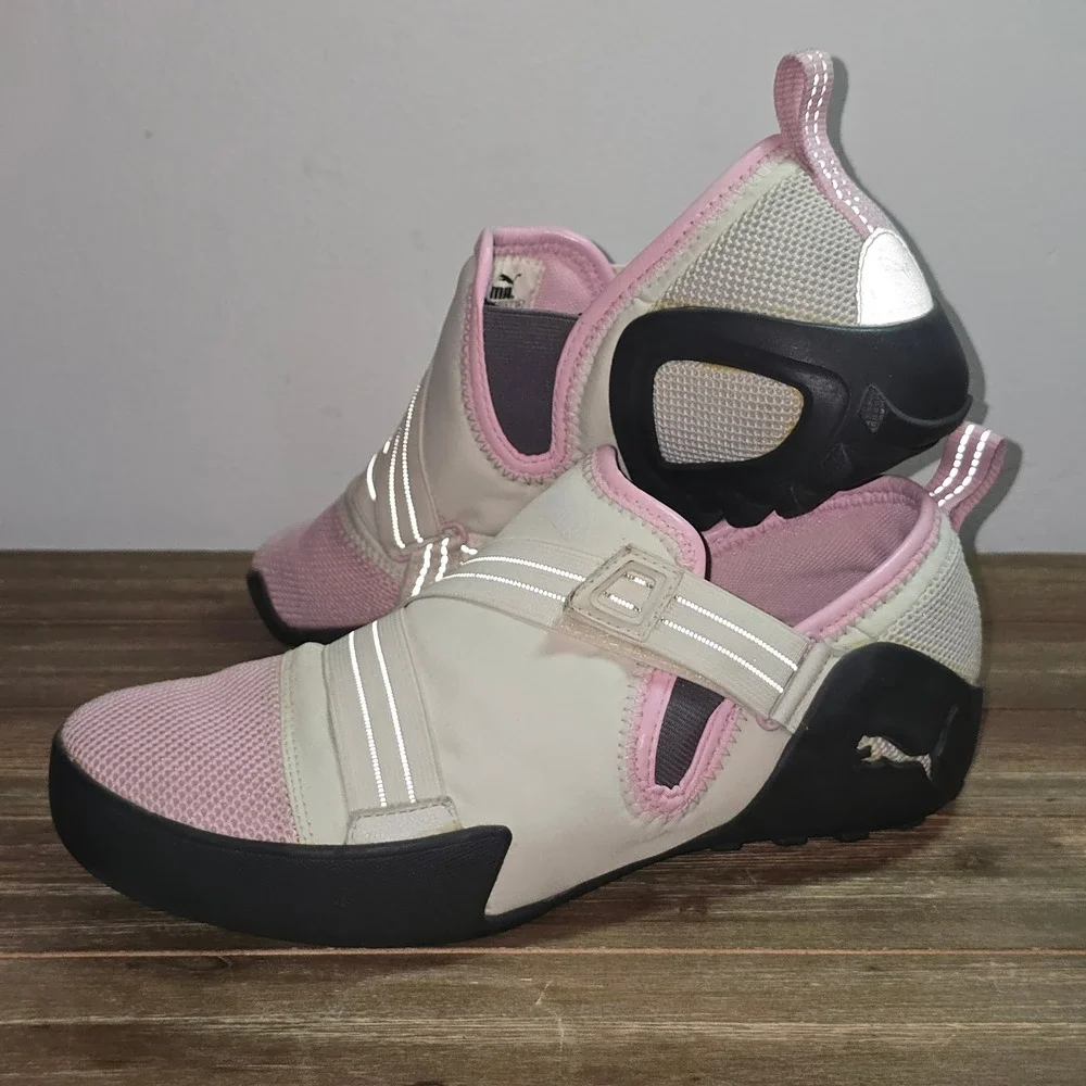 Puma Women Slip On Sneakers Pink White Reflective Y2K 343352-02 Size 9 USW